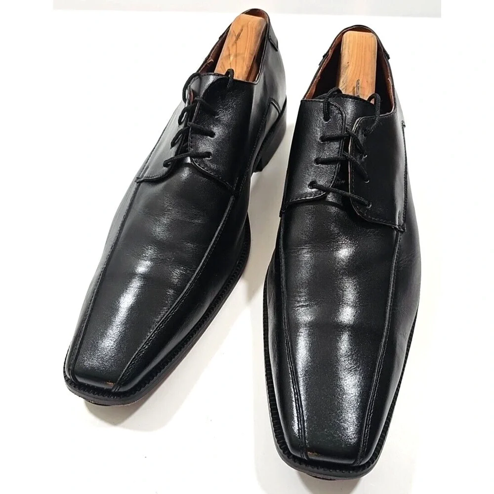 Jason & Justin Collection ~Men's Size 9.5~ Black Leather Dress Oxford Shoes.